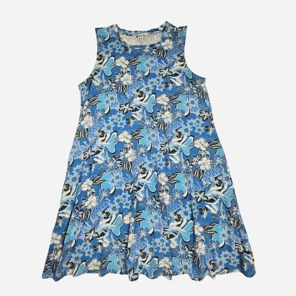Dresses & Skirts - PS funky Hawaiian print mini shirt dress/ XL / beach, cover up, vaca, hibiscus